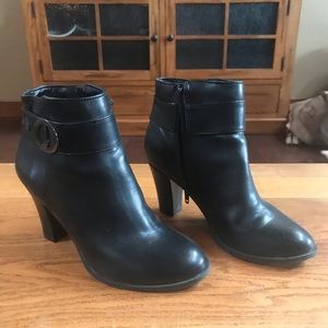Black Leather Ankle Bootie